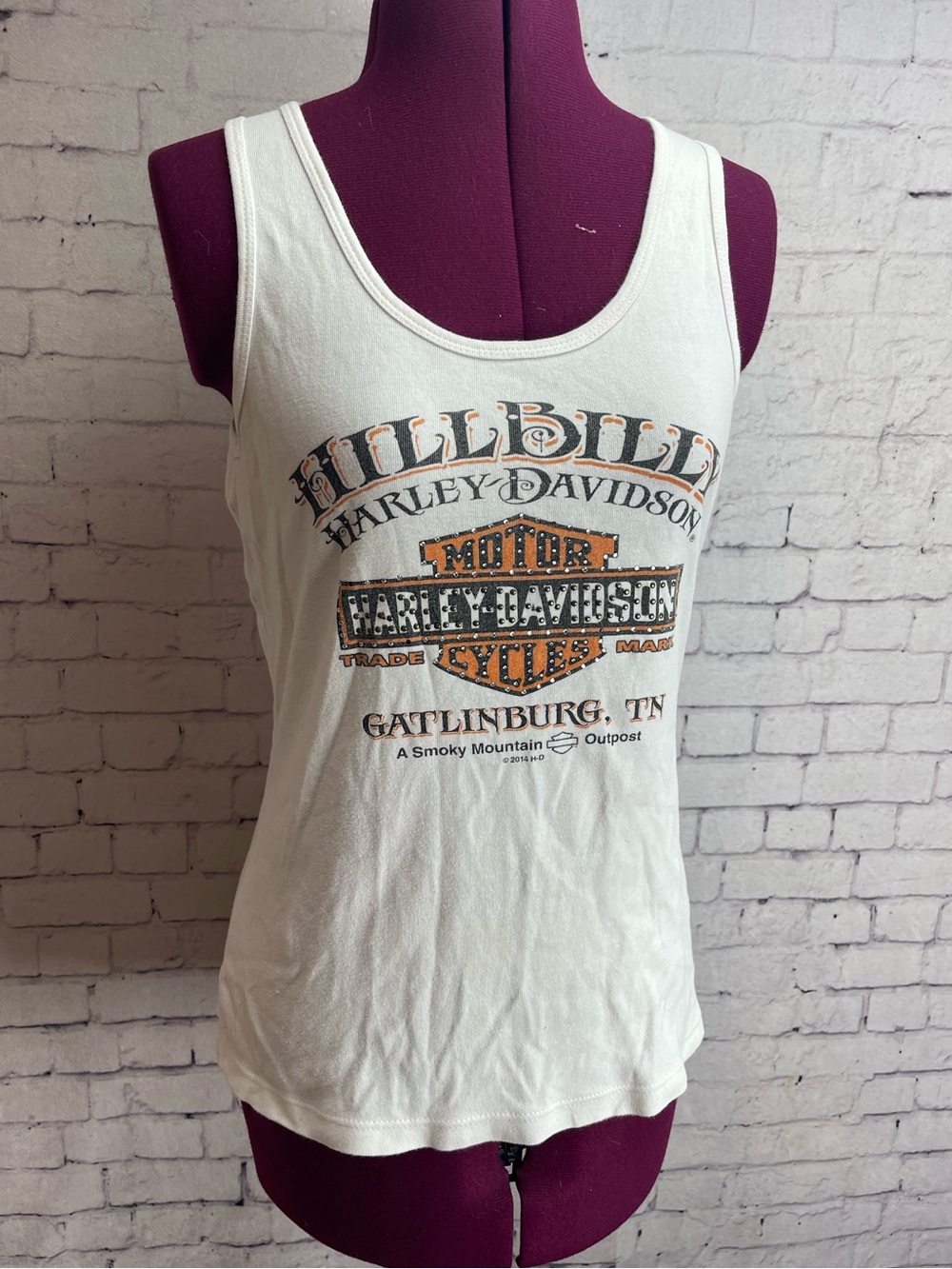 Harley Davidson Womens size large hillbilly gatlinburg TN tank top stained